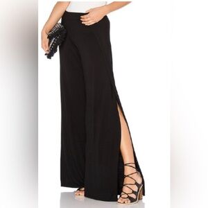 NWT Michael Lauren “Troy” black Wide Leg Pant with Slit, small